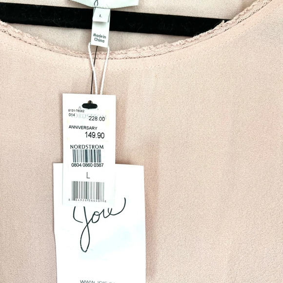 NWT Joie Emelda Bell Sleeve Blouse Blush Pink Lace Feminine Womens Size Large - Picture 13 of 14